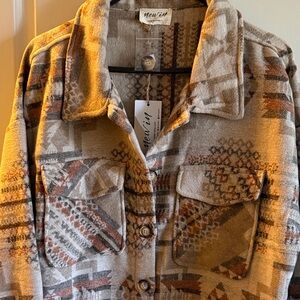 New In Women's Patterned Aztec Jacket - Brown Tones